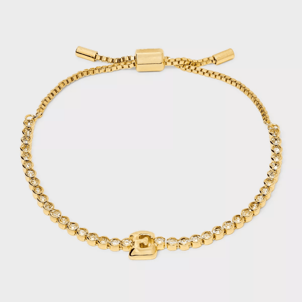 SUGARFIX by Baublebar Crystal Initial Chain Bracelet - Gold - Image 5