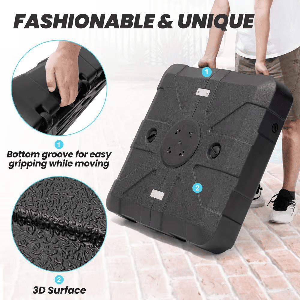 10 Ft. X 10 Ft. Double Top Cantilever Patio Umbrella in Navy Blue with 260 Lbs. Base Stand - Image 5