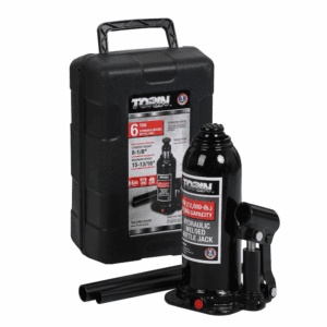 Black 6-Ton Steel Hydraulic Bottle Jack
