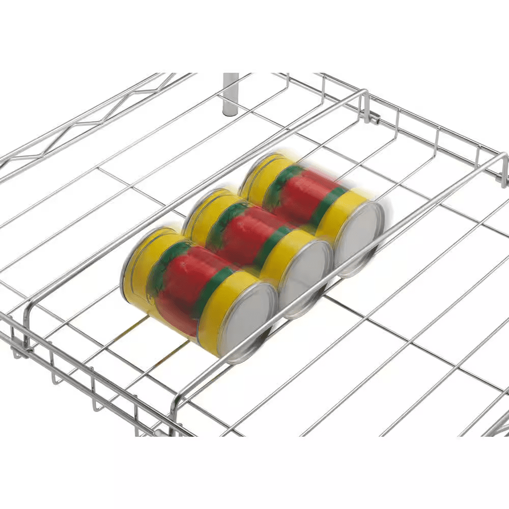 2-Shelf Can Organizer with Adjustable Dividers in Chrome - Image 4