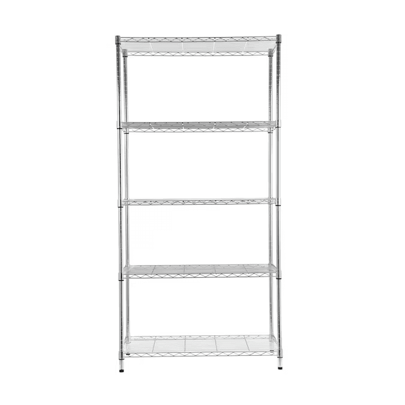 4 -Tier Chrome Metal Utility Shelving Unit with Wire Shelves ( 35.7-In W X 14-In D X 53-In H ) - Image 19