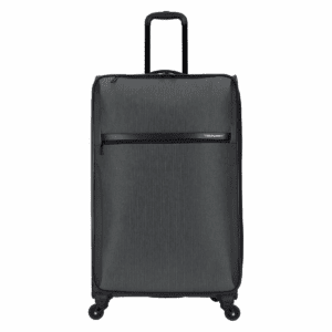 Skyline Softside Large Checked Spinner Suitcase - Gray Heather: Expandable Spinner
