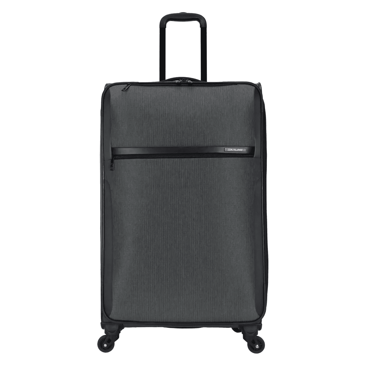 Skyline Softside Large Checked Spinner Suitcase - Gray Heather: Expandable Spinner