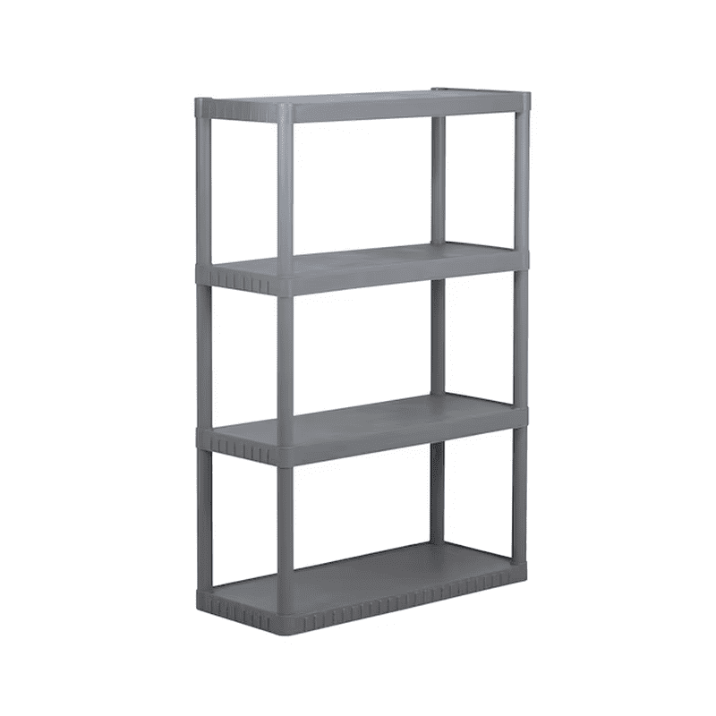 4 -Tier Gray Plastic Utility Shelving Unit with Solid Shelves ( 34.75-In W X 15.06-In D X 52.625-In H )