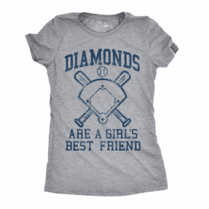 Womens Diamonds Are a Girls Best Friend T Shirt Funny Cute Baseball for Ladies - Crazy Dog Women'S T Shirt for Baseball Fan