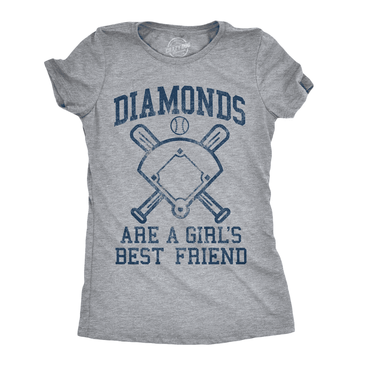 Womens Diamonds Are a Girls Best Friend T Shirt Funny Cute Baseball for Ladies - Crazy Dog Women'S T Shirt for Baseball Fan