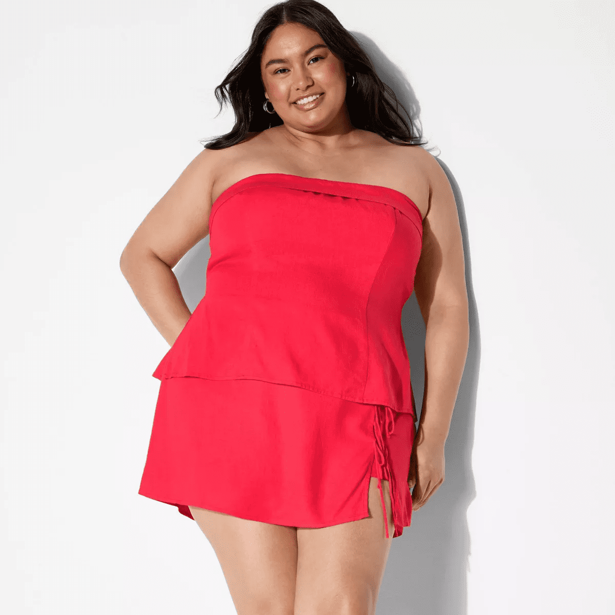 Women'S Foldover Linen Blend Tube Top - Image 4