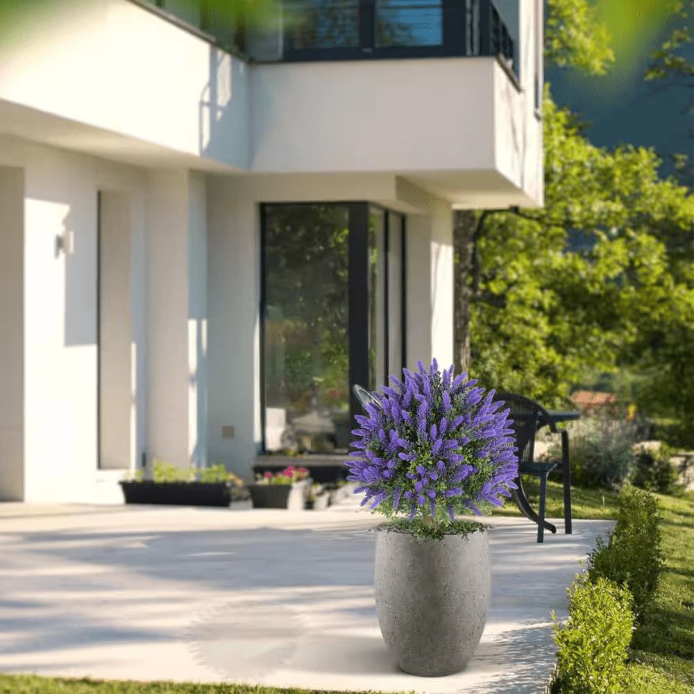 1.8 Ft. Artificial Lavender Trees in Black Pots, 21.6 In. Lavender Ball Topiary for Indoor/Outdoor Decor, 2-Pack - Image 2