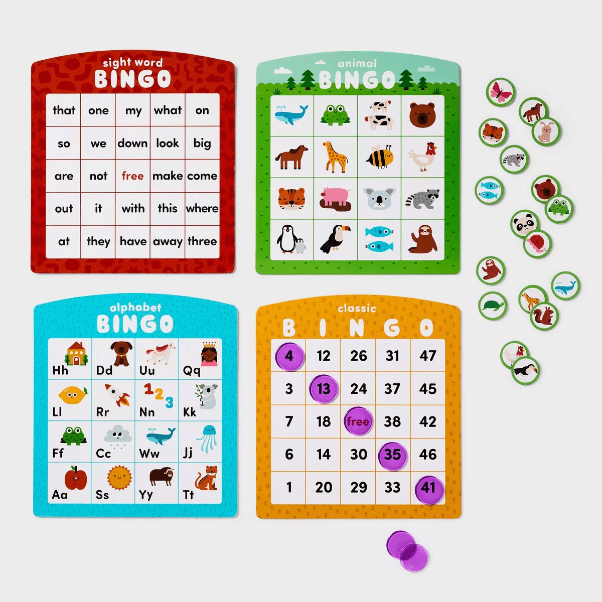 Family Bingo - Gigglescape™: Kids Classic Game, Includes Boards & Game Pieces, 1-6 Players, Ages 3+, Creative Thinking