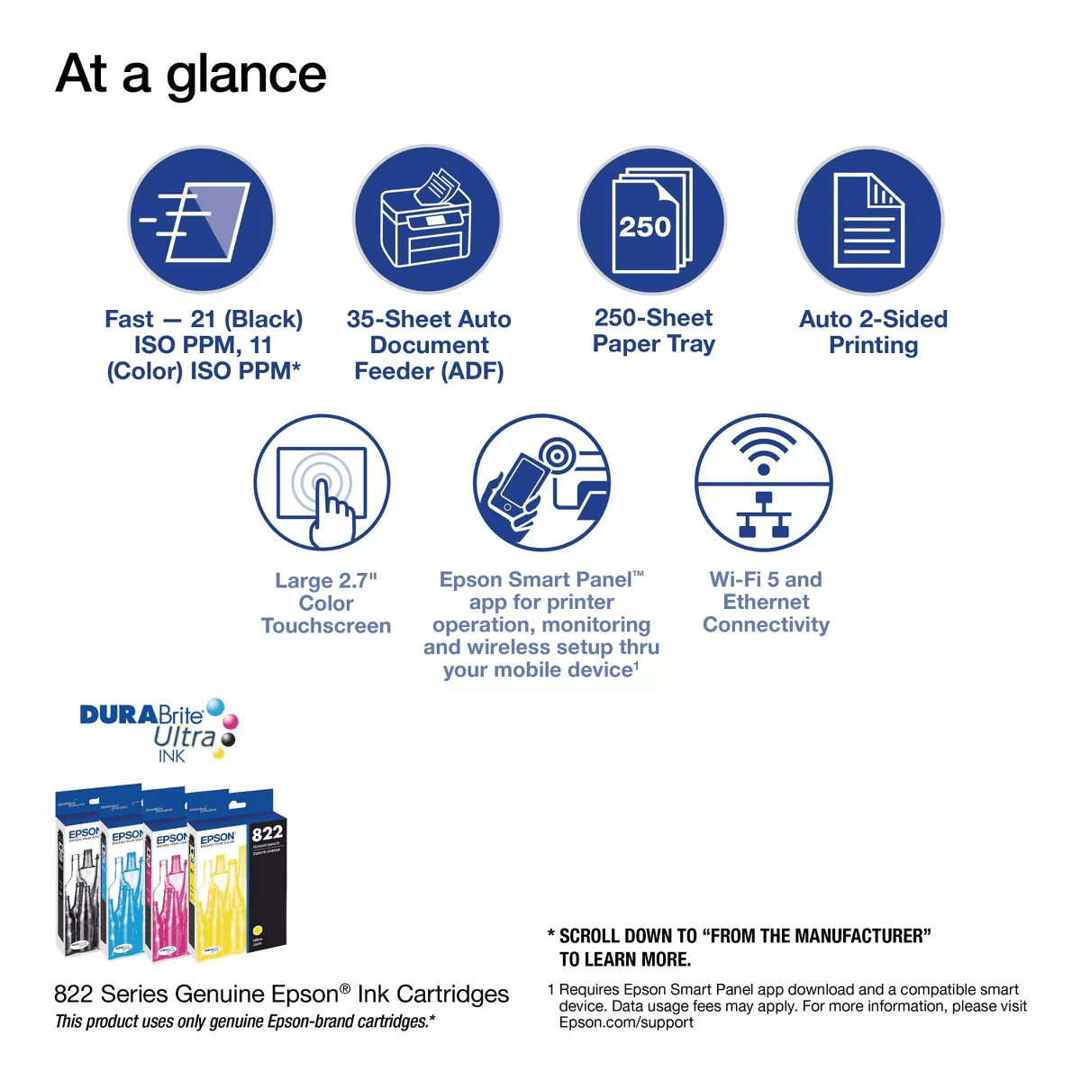 Epson Workforce Pro WF-3820 Wireless All-In-One Printer - Black: USB, Wi-Fi, Airprint - Image 3