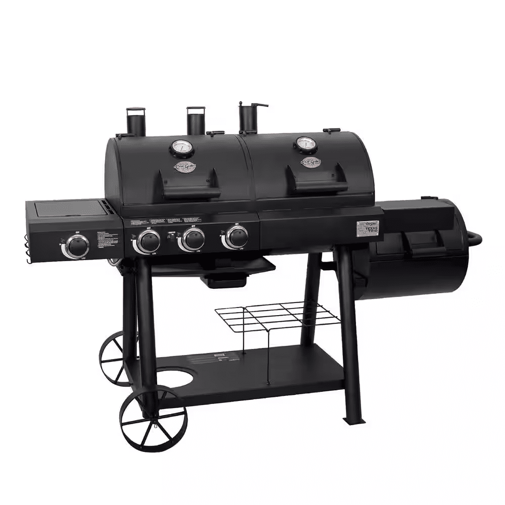 Texas Trio 4-Burner Dual Fuel Grill with Smoker in Black - Image 7