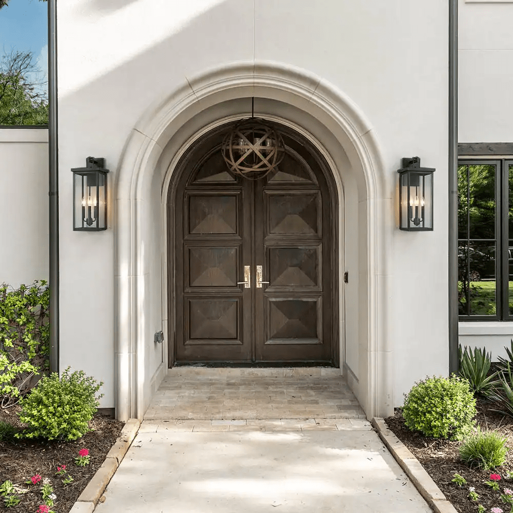 Trevot 3-Light 22.5 In. Large Black Outdoor Wall Lantern Sconce - Image 2