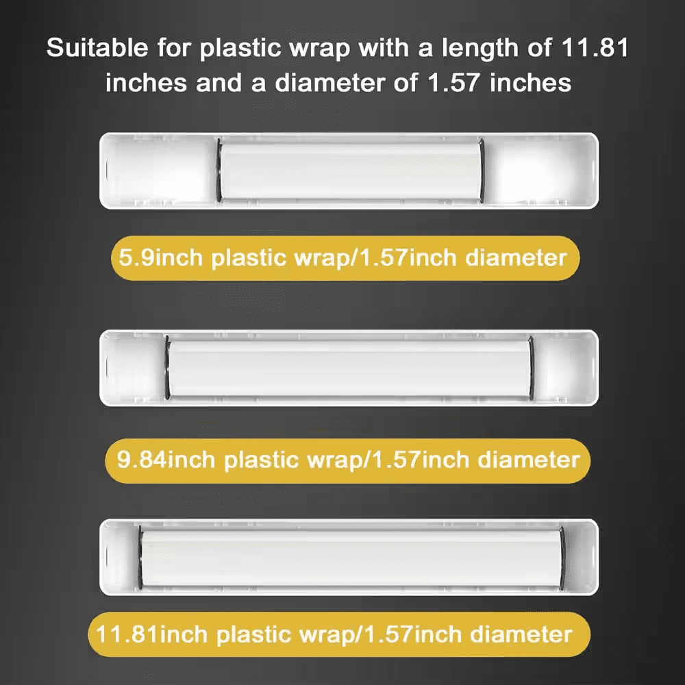 Multi-Purpose Wrap Dispenser with Cutter Fits 11.8 Wide 100 Ft. Long Duty Aluminum Foil Plastic Wrap Organizer Black - Image 5