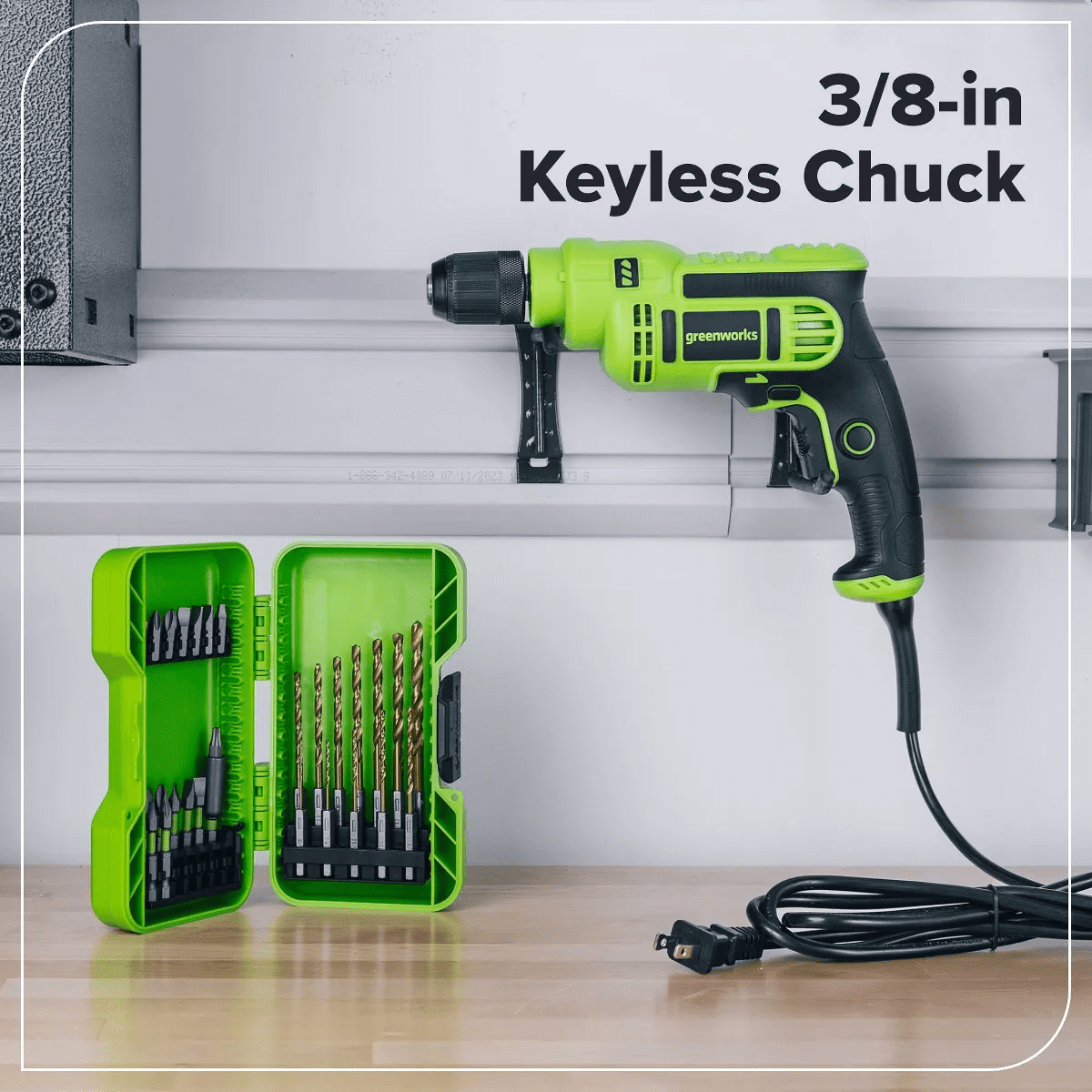 Greenworks 7 Amp 3/8In Keyless Corded Drill - Image 3