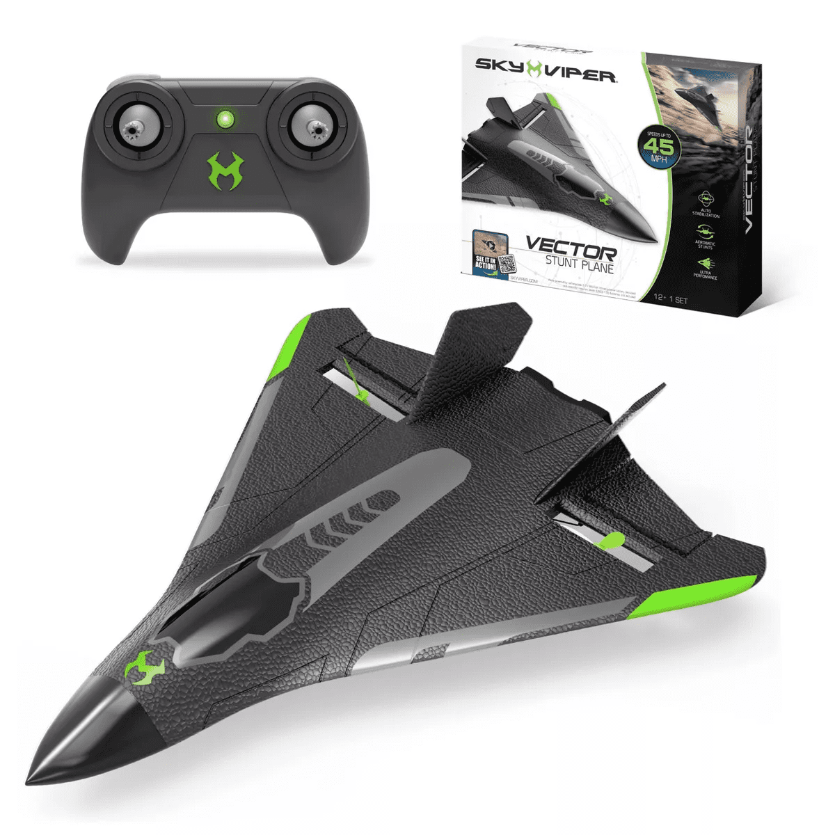 Sky Viper Vector Performance Stunt Jet: Remote Controlled Outdoor Racing Drone for Beginners