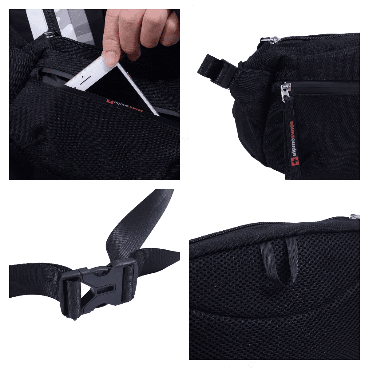 Alpine Swiss Fanny Pack Adjustable Waist Bag Sling Crossbody Chest Pack Bum Bag - Image 6