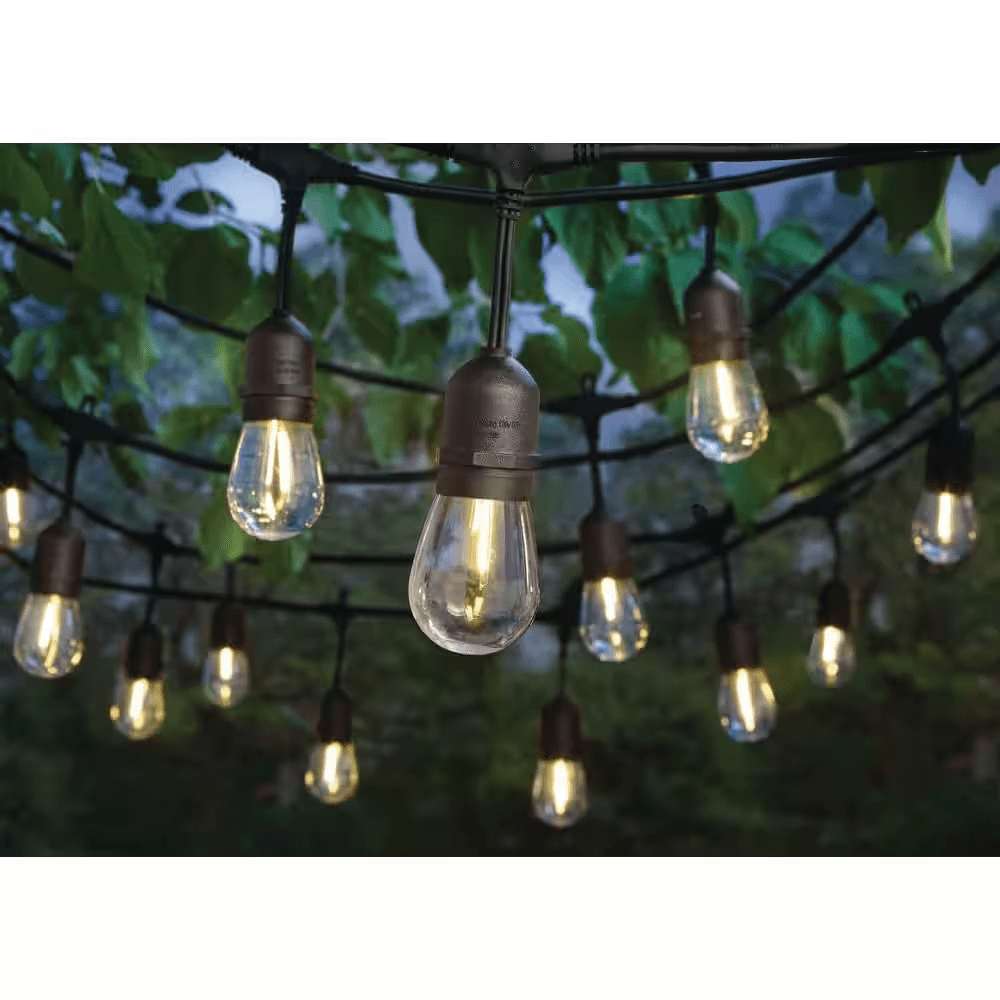 24-Light 48 Ft. Plug-In Indoor/Outdoor Edison Patio String Light with S14 Single Filament LED Bulbs