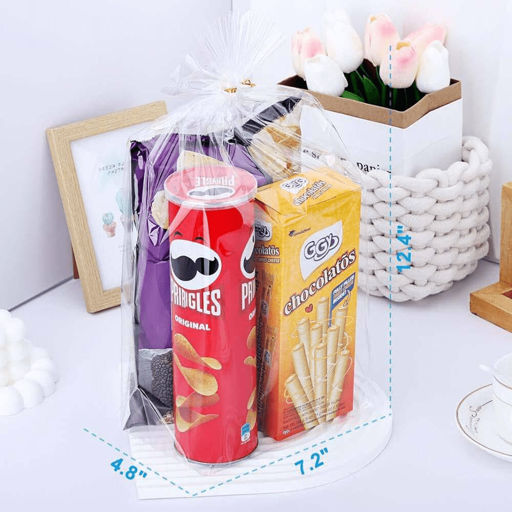 12 X 16 In. Clear Cellophane Gift Wrap Bags with Flat Bottom and Twist Ties for Party Favors and Treats 50-Pack - Image 5