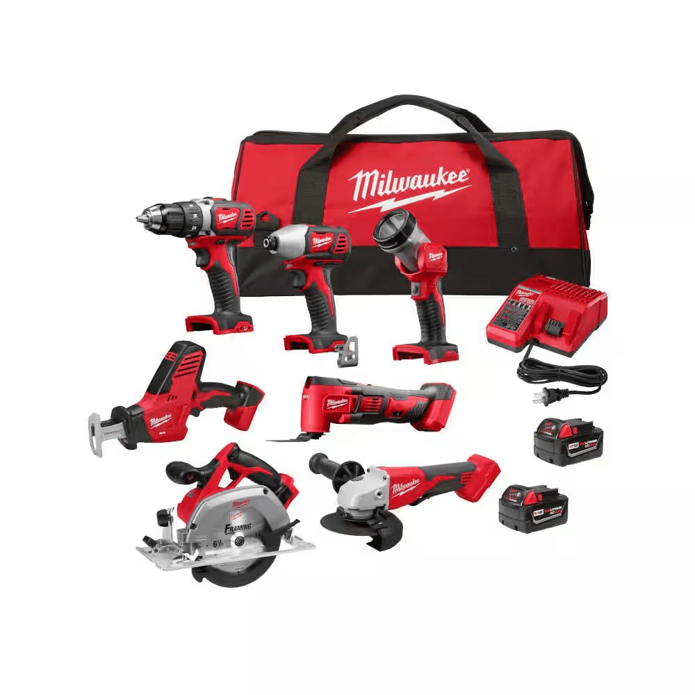 M18 18-Volt Lithium-Ion Cordless Combo Kit 7-Tool with 2-Batteries, Charger and Tool Bag - Image 13