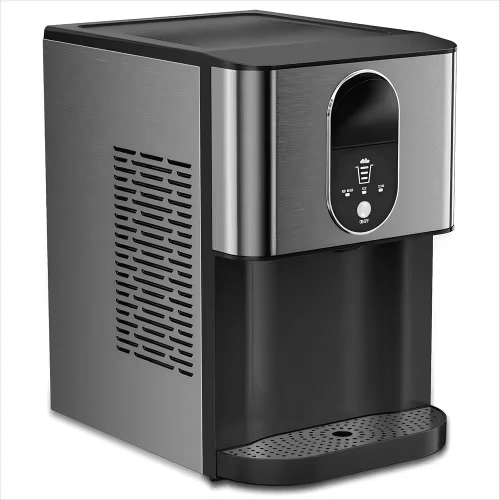 10.63 In. 44 Lbs. Countertop or Portable Nugget/Pebble Ice Maker in Stainless Steel Black