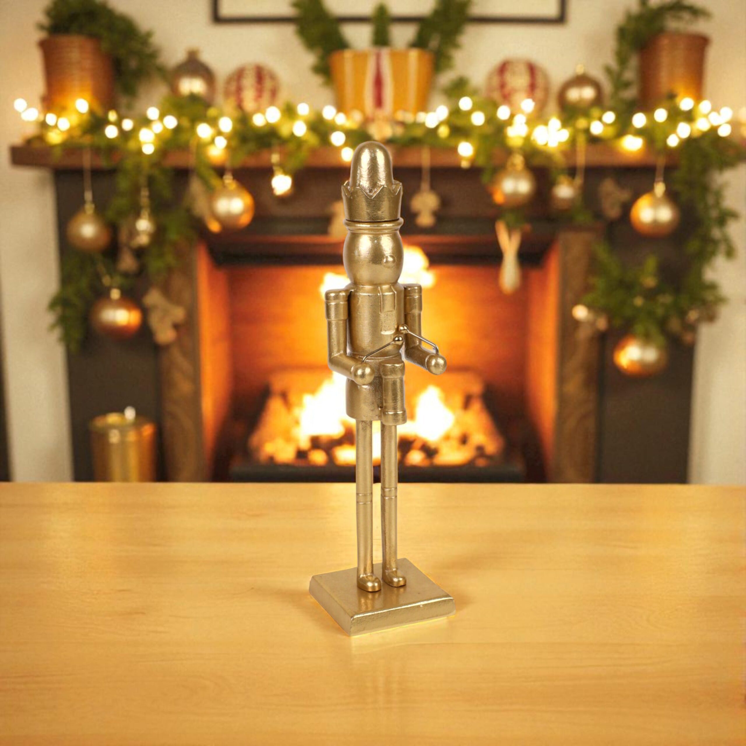 Decorative Christmas Drummer Nutcracker, Gold, 14.3", by - Image 2