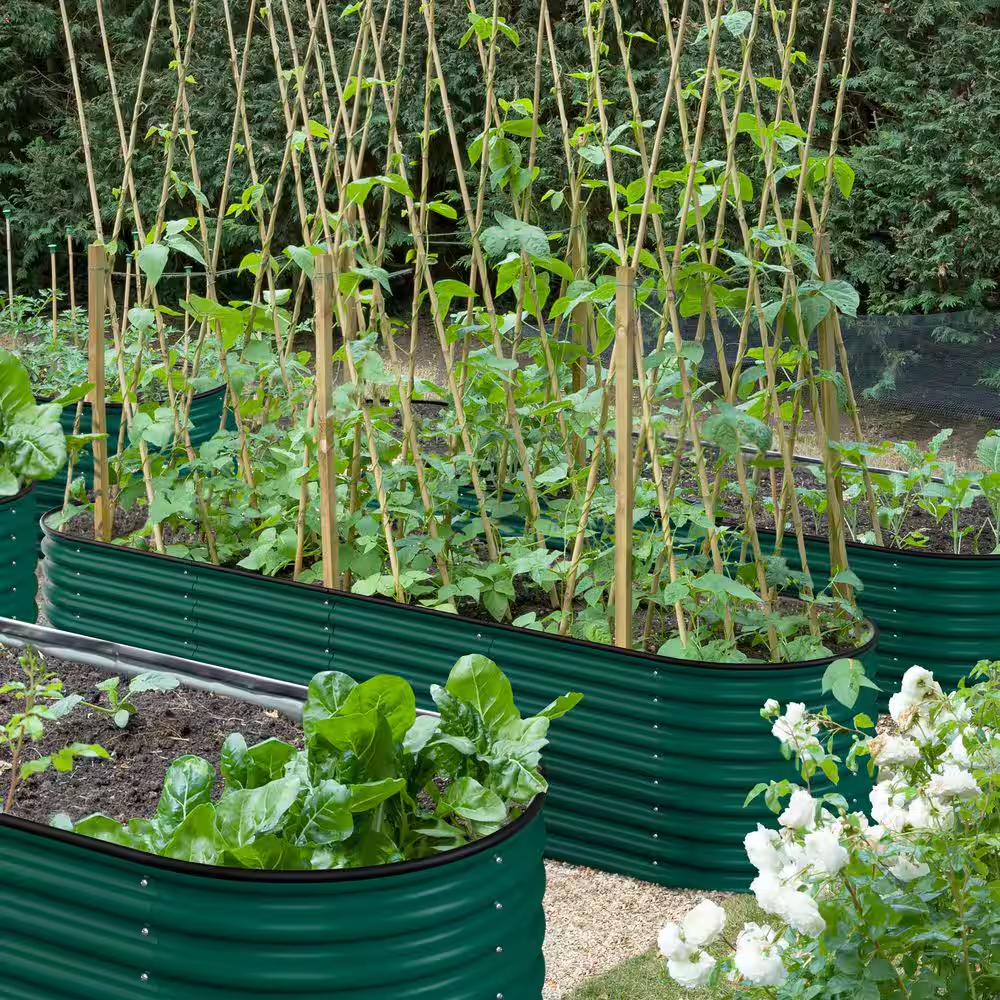 8 Ft. X 2 Ft. X 2 Ft. Galvanized Steel Raised Garden Bed 9-In-1 Planter Box Outdoor, Green - Image 12