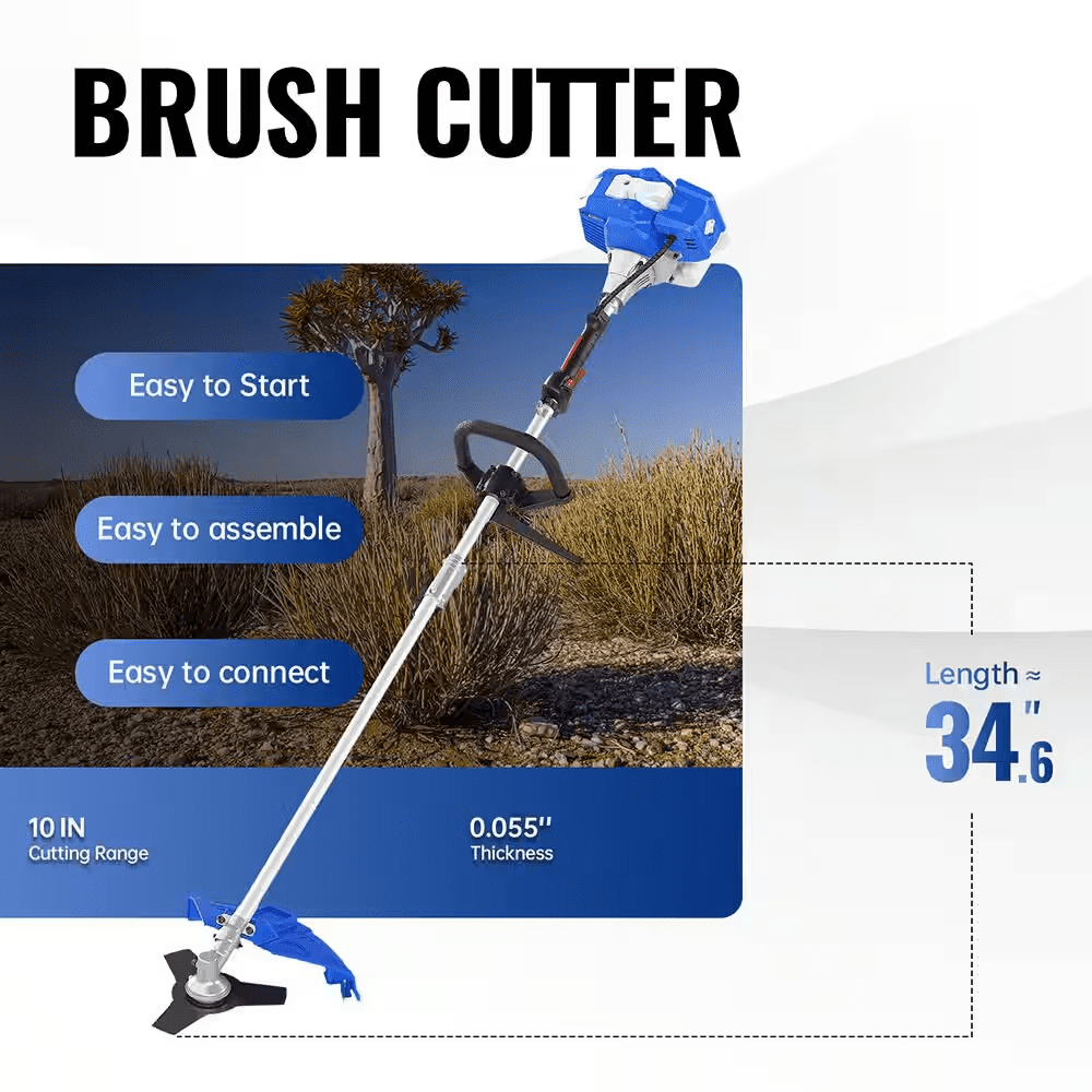 26Cc 2-Cycle Gas Engine Multi-Tool with String Trimmer/Edger, Hedge Trimmer and Brush Cutter Blade Combo Kit (4-Tools) - Image 7