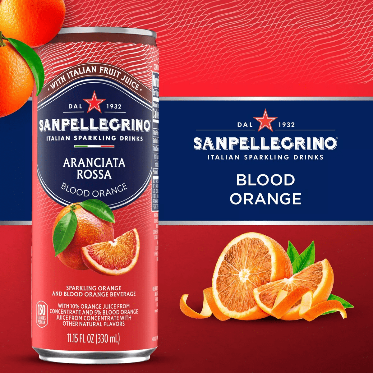 Sanpellegrino Blood Orange Italian Sparkling Beverage - 6Pk/11.15 Fl Oz Cans - Image 3