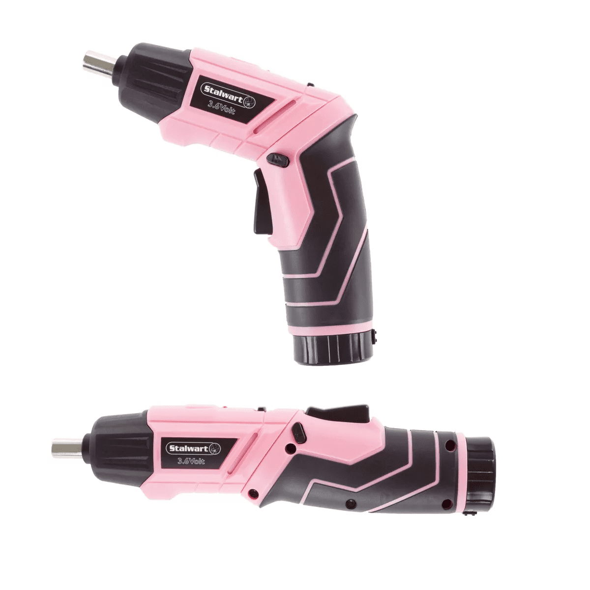 Fleming Supply Pivoting Cordless Power Tool Set - 45 Pieces, Including Screwdrivers, Bits, Sockets, and Case - Pink and Black - Image 7