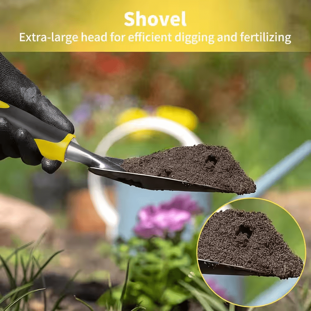 Heavy Duty Aluminum 4-Piece Garden Tool Set Rust-Proof Gardening Hand Tools with Non-Slip Ergonomic Handles - Image 5