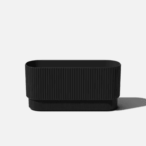 Demi Extra Large Black Plastic Rectangular Long Planter with Drainage Holes (10 In. L X 30 In. W X 14.25 In. H)