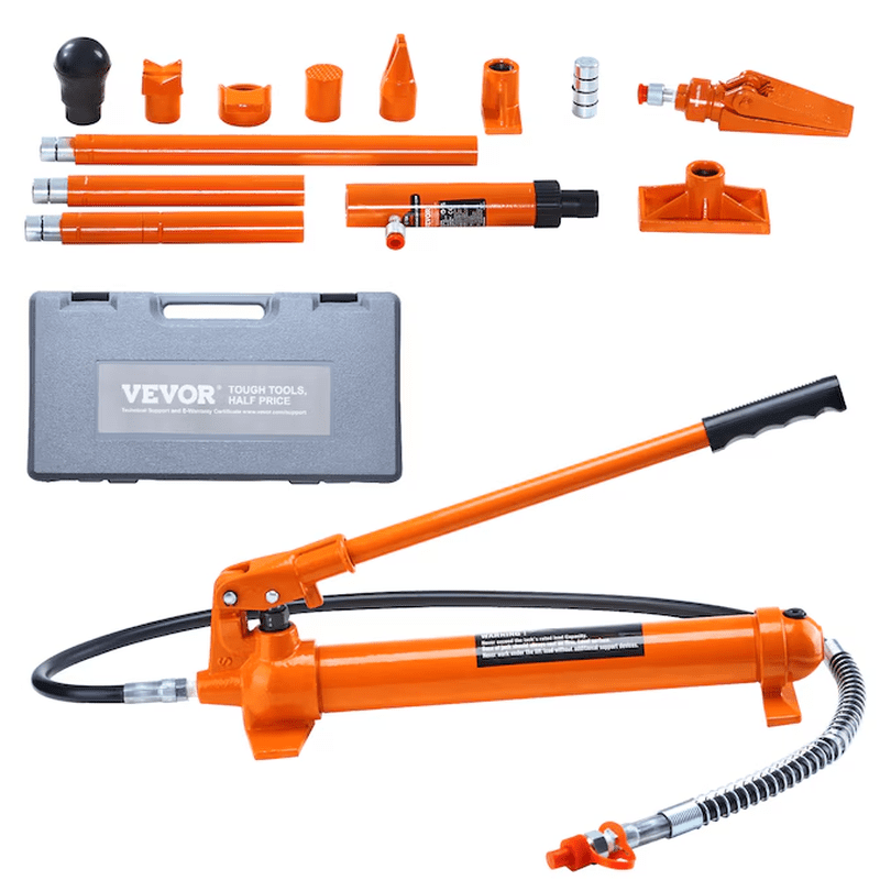 Orange 12-Ton Steel Hydraulic Jack Kit