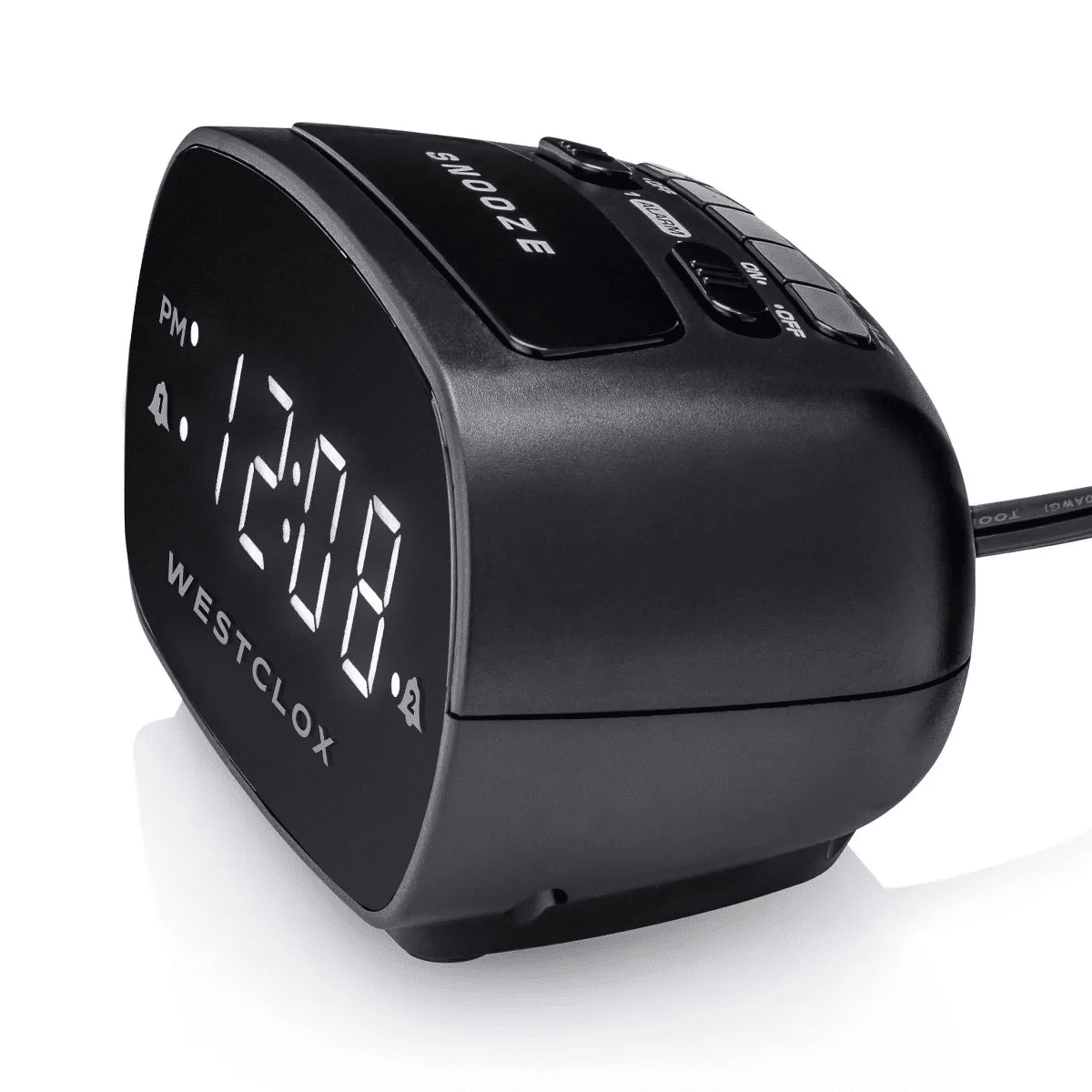 Dual Alarm Clock Black - Westclox: Electric, Battery Backup, Oversized Snooze, Modern Table Clock - Image 6