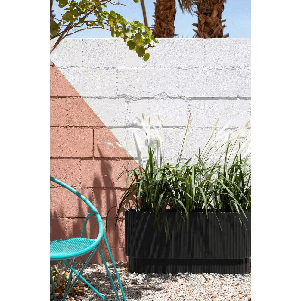 Demi Extra Large Black Plastic Rectangular Long Planter with Drainage Holes (10 In. L X 30 In. W X 14.25 In. H) - Image 6