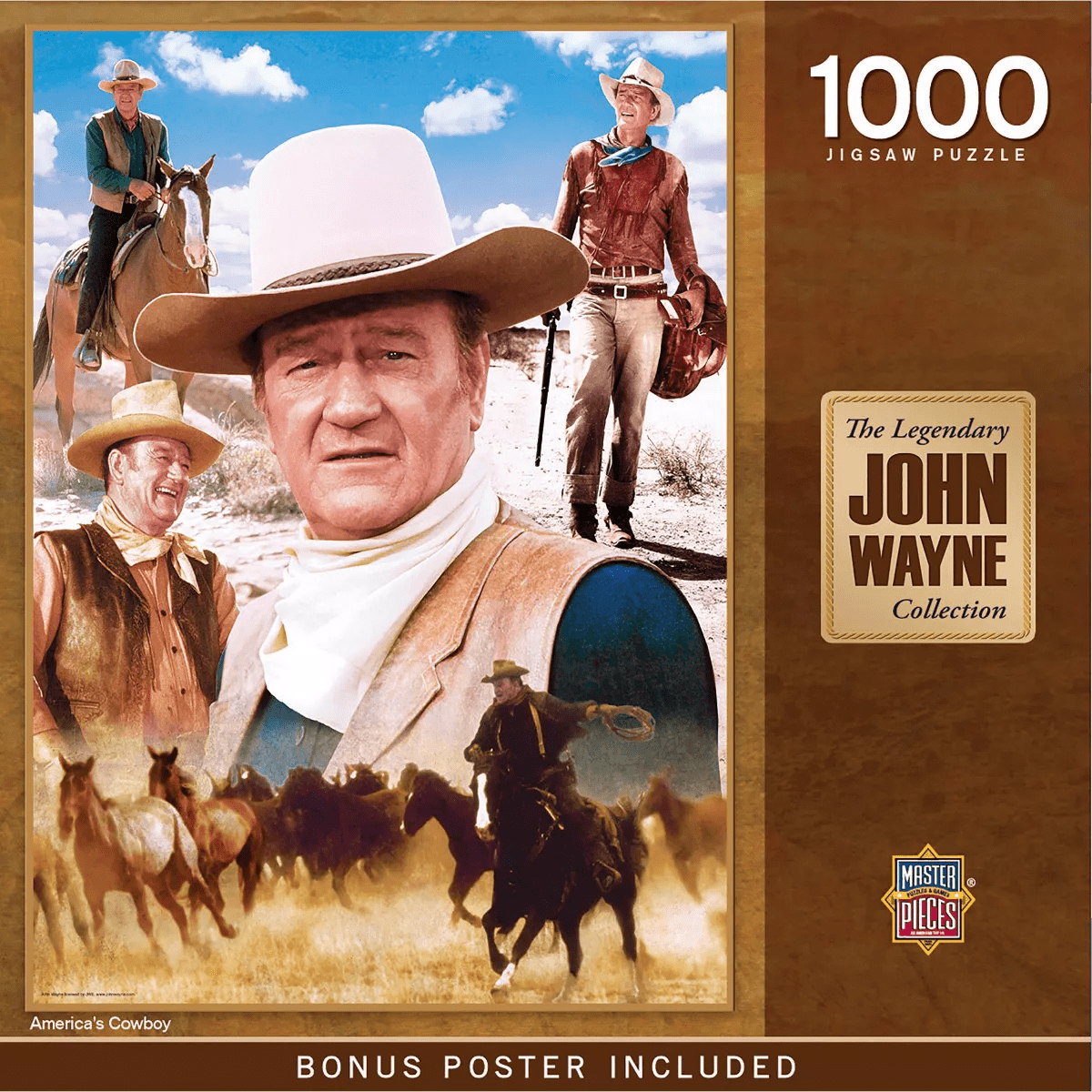 Masterpieces 1000 Piece Puzzle - America'S Cowboy Theme - John Wayne Adult Jigsaw Collage