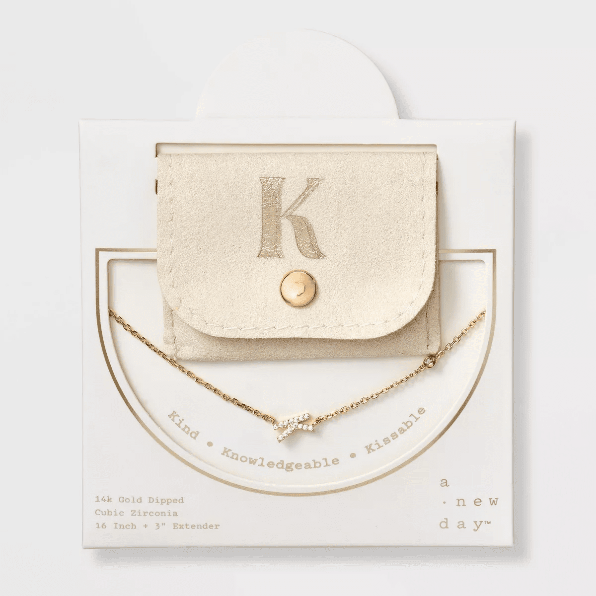 14K Gold Dipped Cubic Zirconia Initial Necklace - a New Day - Image 13