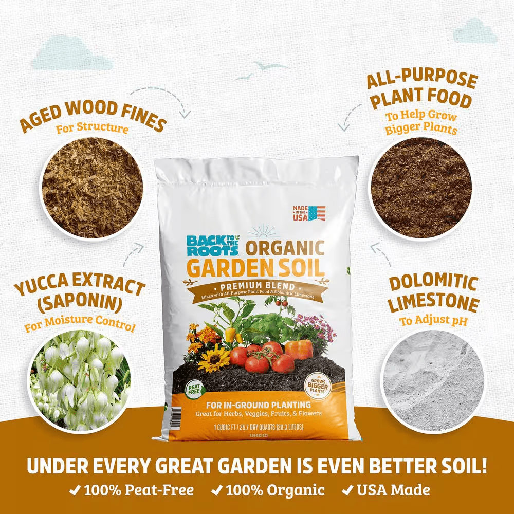 Organic Garden Soil (1 Cu.Ft.) Peat-Free, Blended with Organic Fertilizer - Image 4