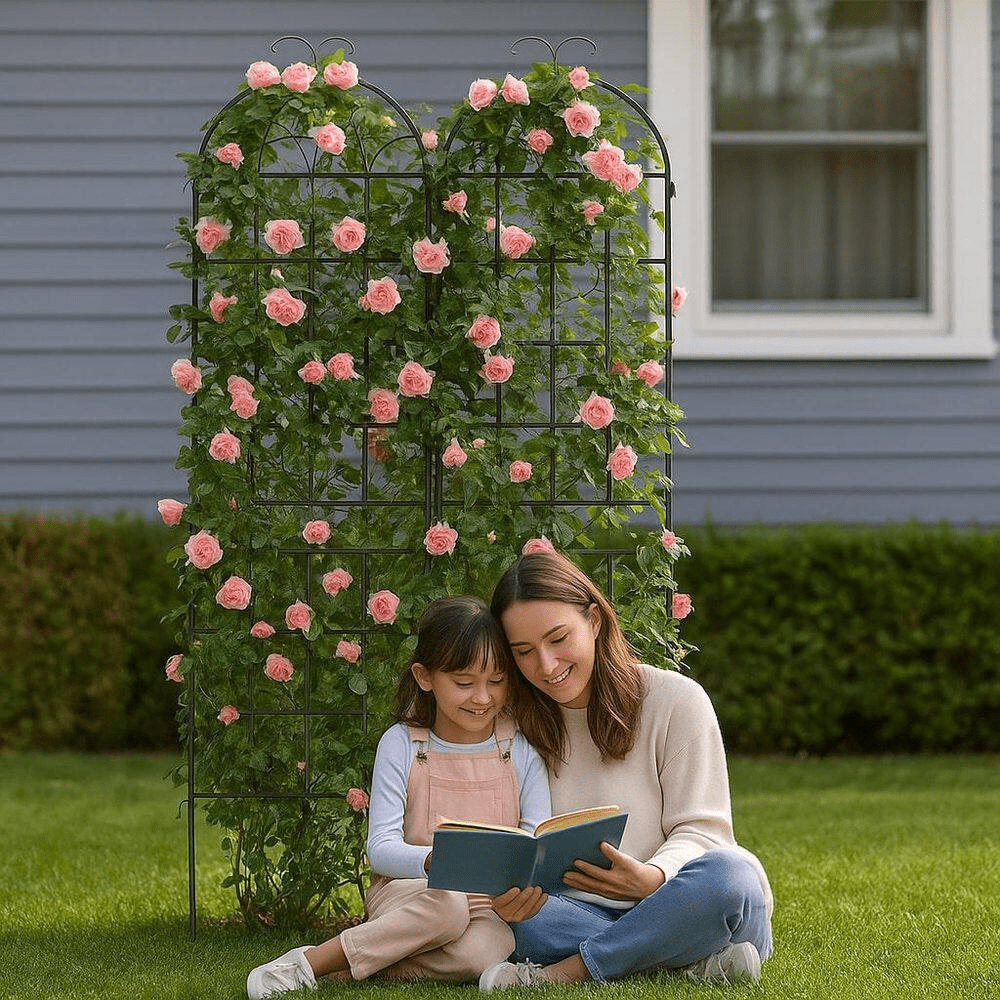 2-Pack Metal Garden Trellis-71" Tall Plant Supports for Climbing Vines, Garden Panels for Pots, Fences & Flower Beds - Image 3