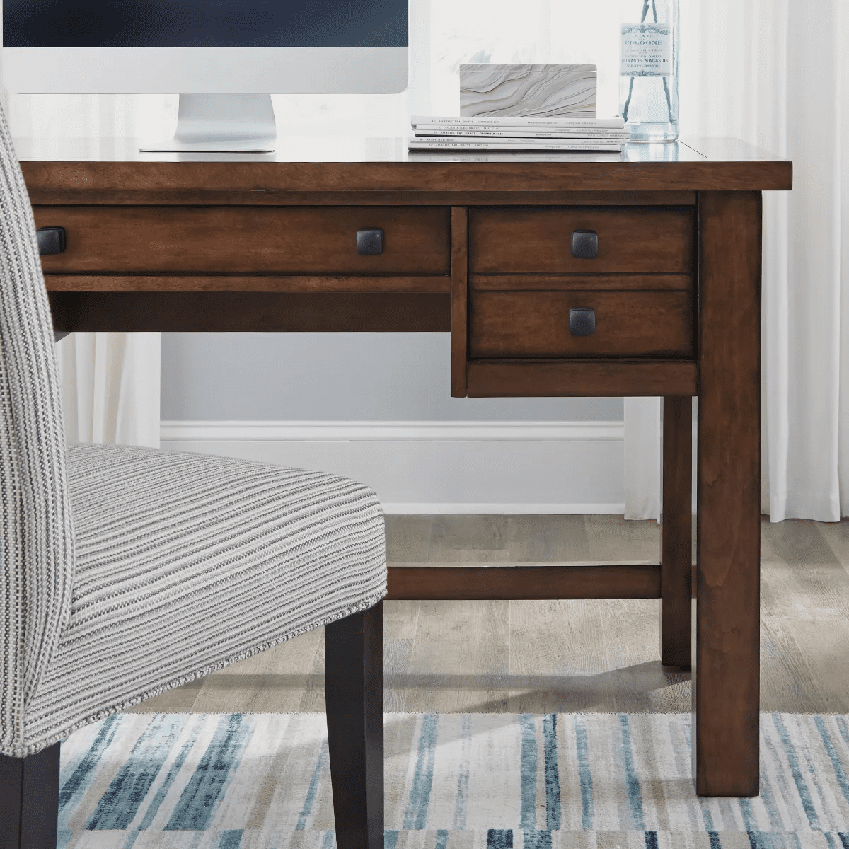 Tahoe Executive Writing Desk - Aged Maple - Home Styles: Mid-Century Modern, Hardwood Frame, Drawer Storage - Image 22