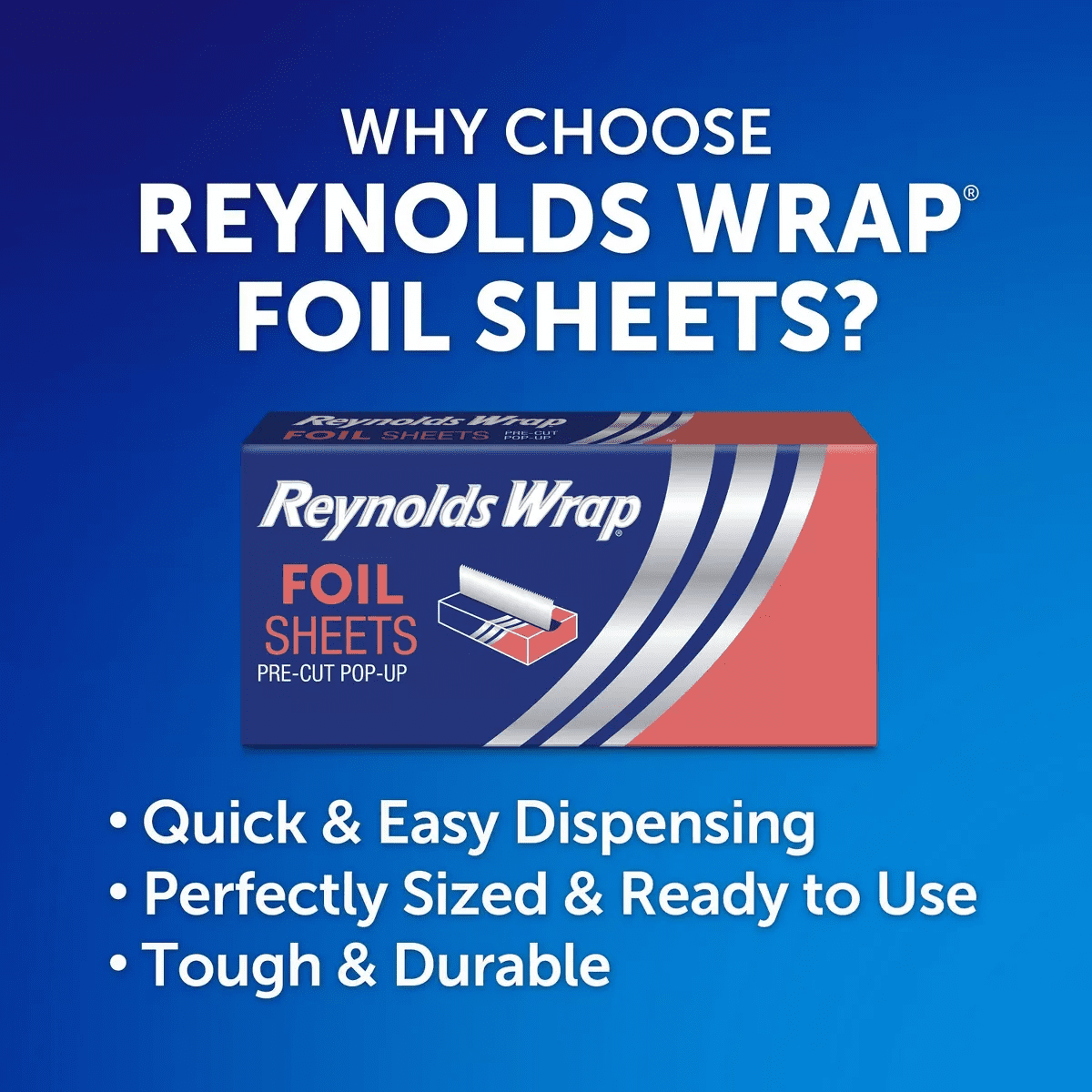 Reynolds Kitchens Pre-Cut Pop-Up Foil Sheets - 50Ct/49.83Sq Ft - Image 2