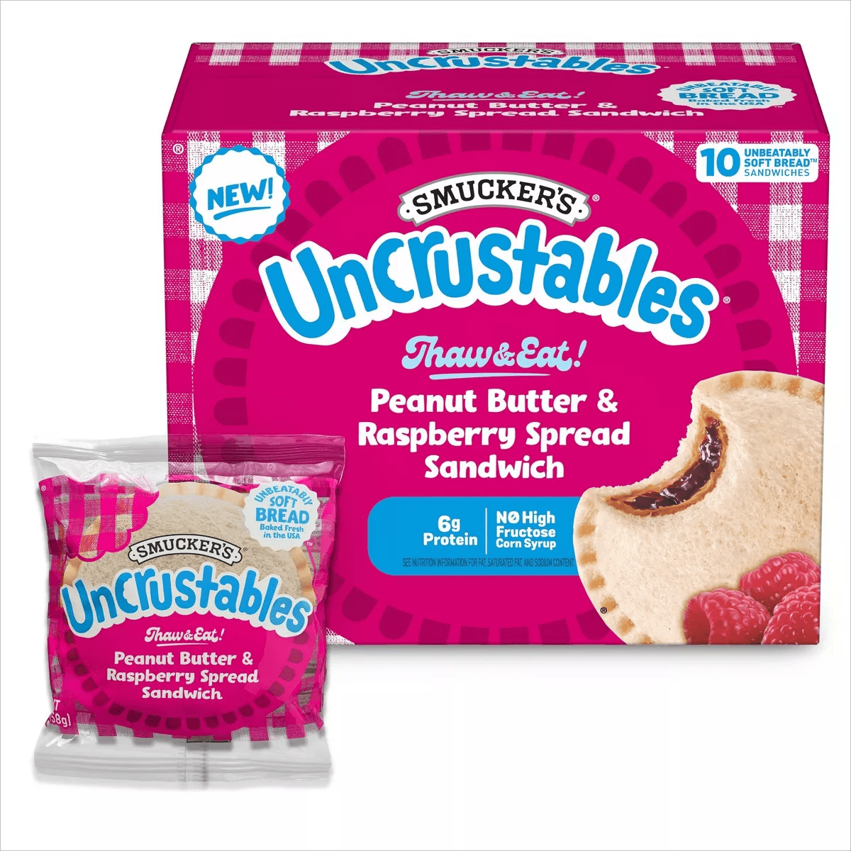 Smucker'S Uncrustables Frozen Peanut Butter & Raspberry Spread Sandwich - Image 2