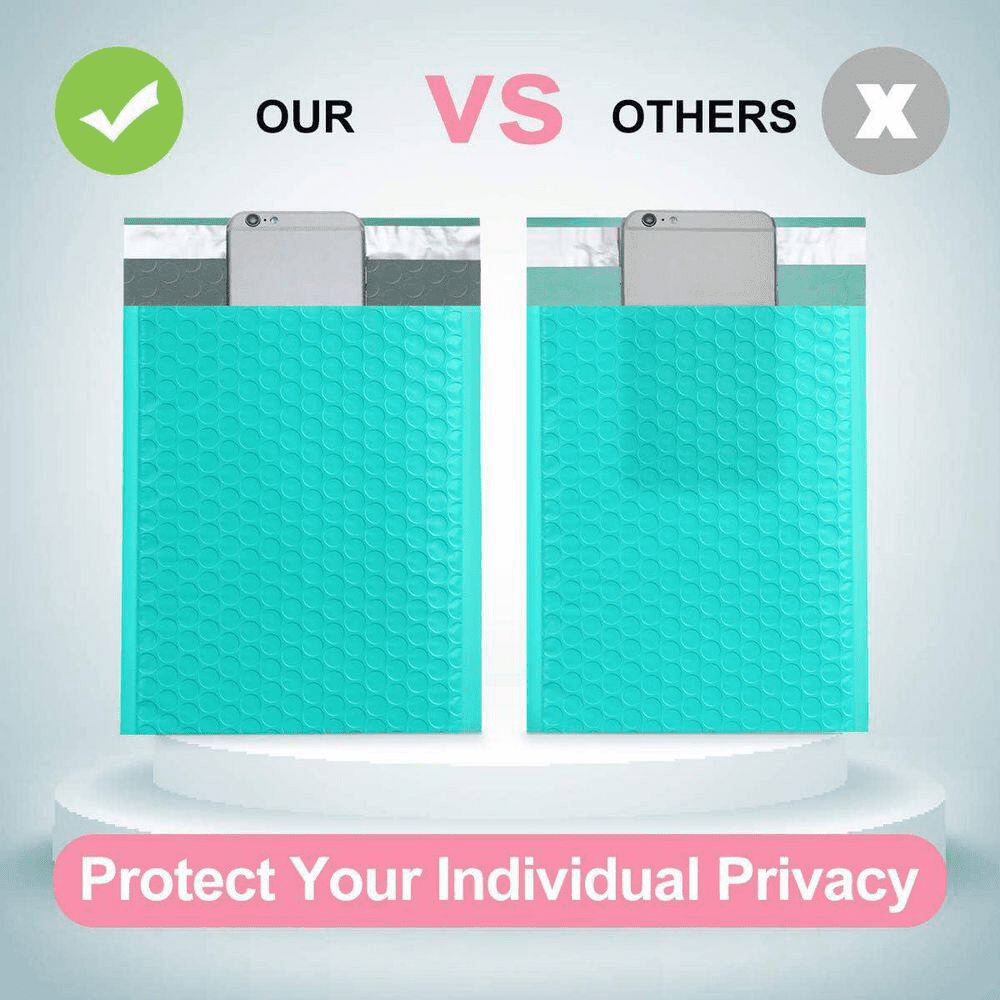 10.5 X 16 In. Poly Bubble Mailers Teal 25 Pack Padded Envelopes Opaque Self Seal Waterproof Shipping Bags - Image 7