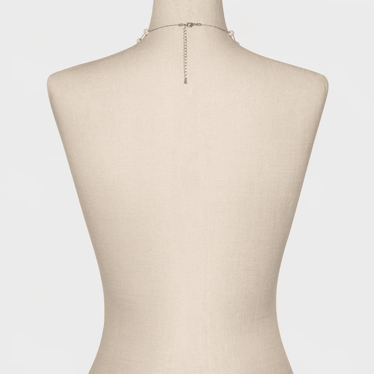 Short Faux Pearl Chain Necklace - a New Day™ Silver: Lobster Claw Clasp, Glass Brass Zinc, 18" with 3" Extender - Image 3