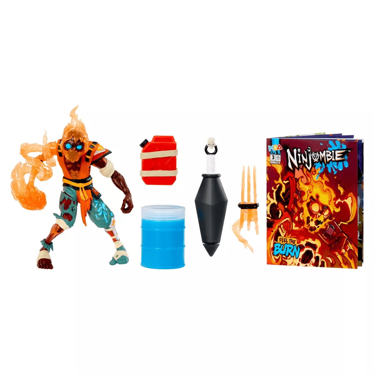 Ninjombie Action Figure - Scorchstrike, Ninja Zombie with Slime, Ages 3+