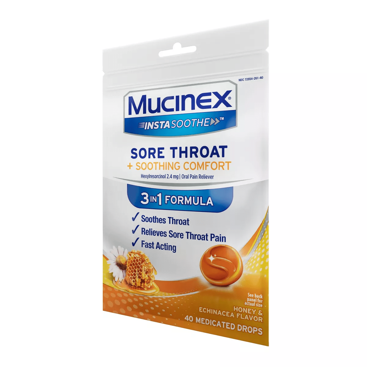Mucinex Instasoothe Sore Throat Medicated Drops - Honey & Echinacea - 40Ct - Image 10