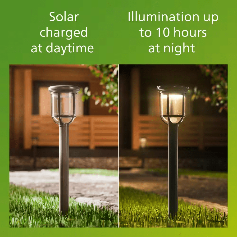 Capri Outdoor Solar Integrated LED Path Light Black High Brightness Weather Resistant Path Light (1-Pack) - Image 5