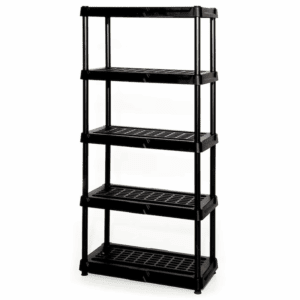 5 -Tier Heavy Duty Black Plastic Utility Shelving Unit with Ventilated Shelves ( 36-In W X 18.0-In D X 72.0-In H )