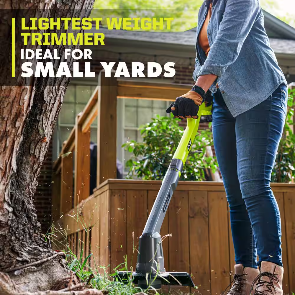 ONE+ 18V Cordless String Trimmer/Edger and Blower/Sweeper Combo Kit (2-Tools) with 2.0 Ah Battery and Charger - Image 5