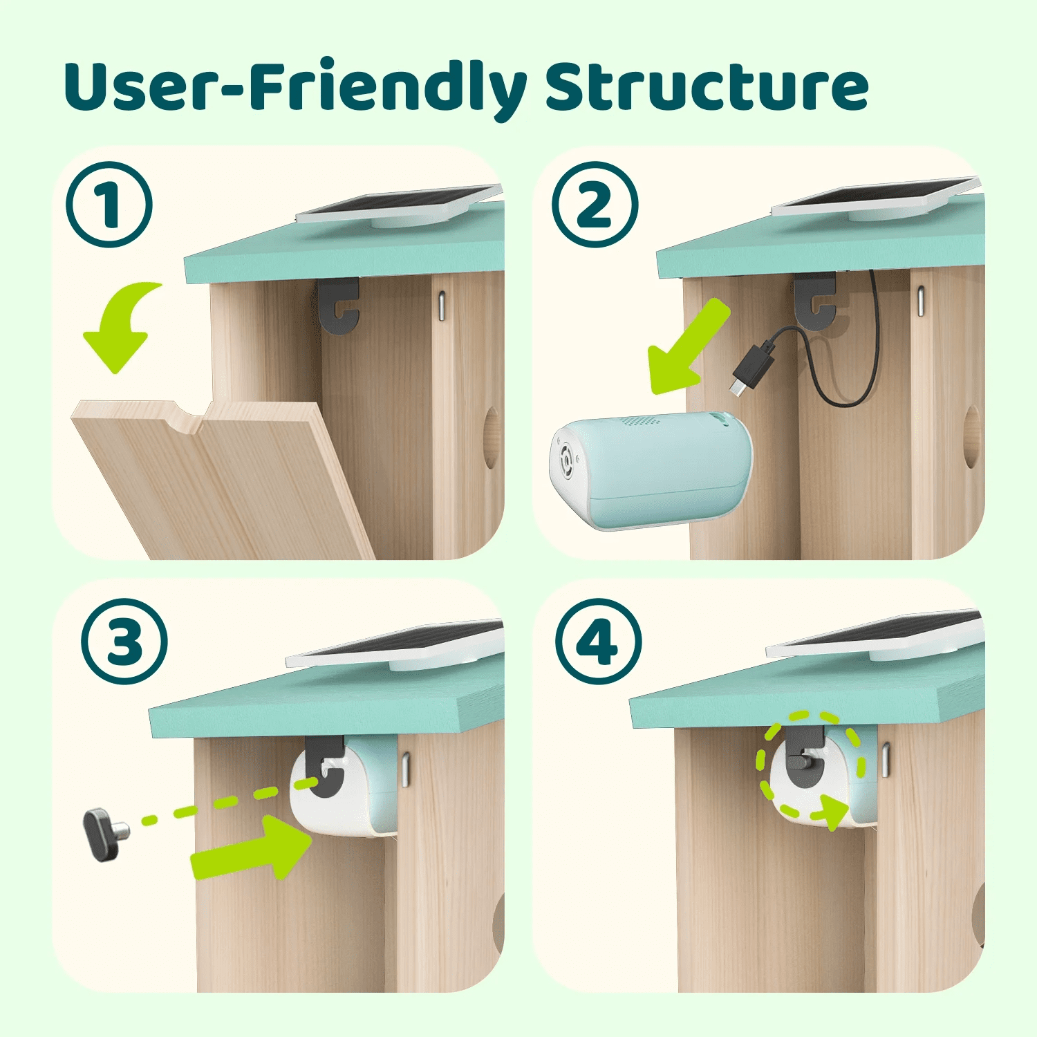 Smart s with 1080P HD Bird Feeder Camera, Perfect Viewing Bird Nesting and Hatching, Solar Powered, Cyan - Image 7