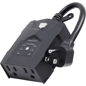 Photocell Timer, Dusk to Dawn, 2-Grounded Outlet, 2/4/6/8Hr, On/Off Button, Outdoor, Black 36-Pieces Tray